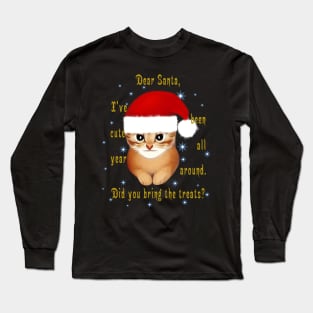 Ginger Tabby Cat's Open Letter to Santa Long Sleeve T-Shirt